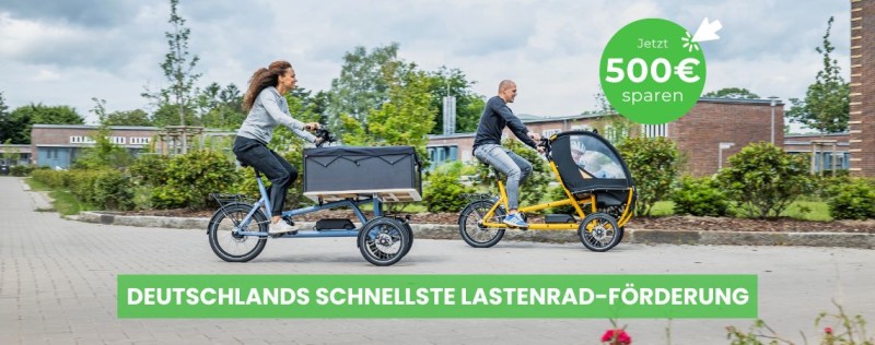 Lastenfahrrad-Förderung: Sofort 500€ Prämie bei Greenbike sichern